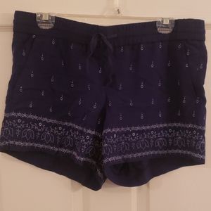 NWT Loft lightweight blue printed shorts
